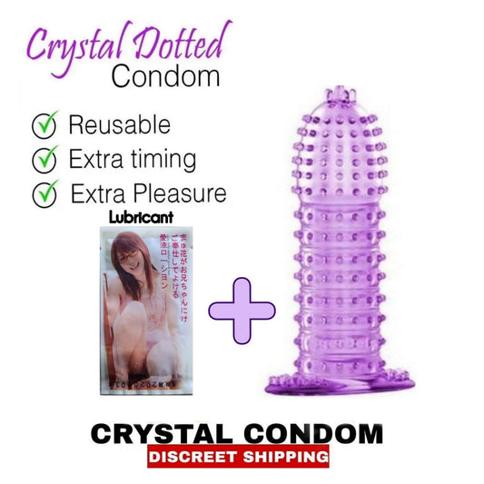 Imported Silicon Crystal Condom Box + Lubricant Sachet